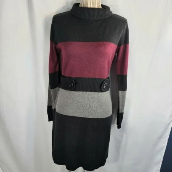 BCX Dress Mod 60s Style Sweater Dress Size Large - Picture 1 of 8